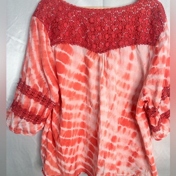 Liz & Me Two Textured with crochet accent 3/4 sleeve size 3X - Picture 8 of 8